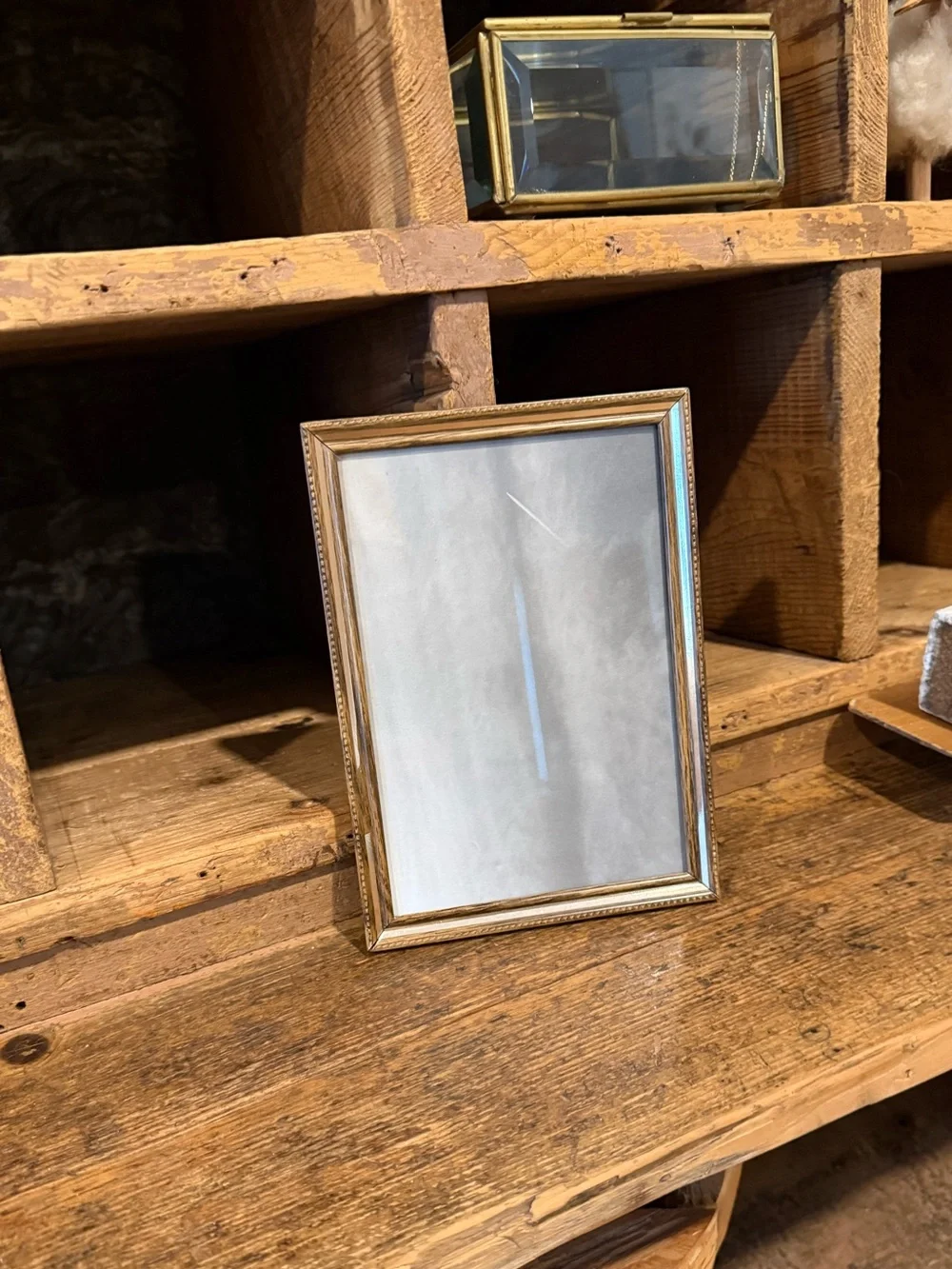 Vintage Small Faux Wood Picture Frame